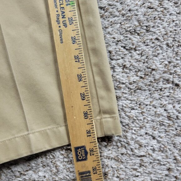 LL Bean Pants Mens 34x32 Tan Khaki Chino Classic Fit Preppy Straight Pleated - Picture 5 of 7